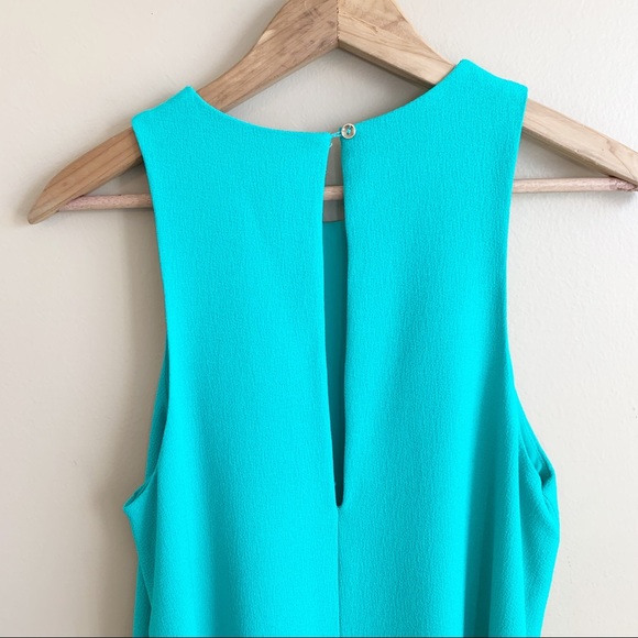 WAYF teal sleeveless shift dress size small tank swing style back keyhole close - Picture 5 of 7